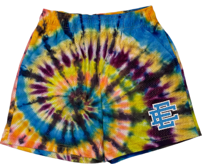 Eric Emanuel Tye Dye Blue Logo Shorts