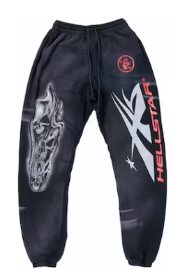 Hellstar Airbrush Skull Black Sweatpants