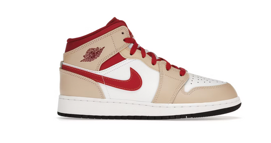 Air Jordan 1 Mid Light Curry Cardinal (GS)