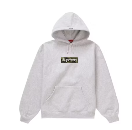 Supreme Camo Box Logo Grey Hoodie